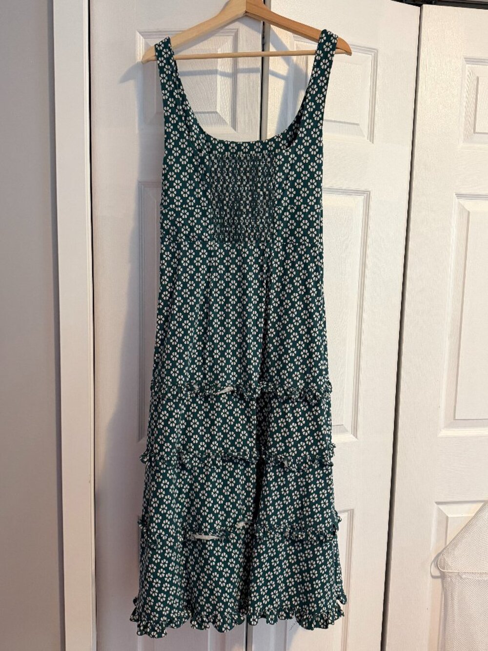 Anthropologie - Sleeveless, square neckline, tiered Blythe sun dress Size L